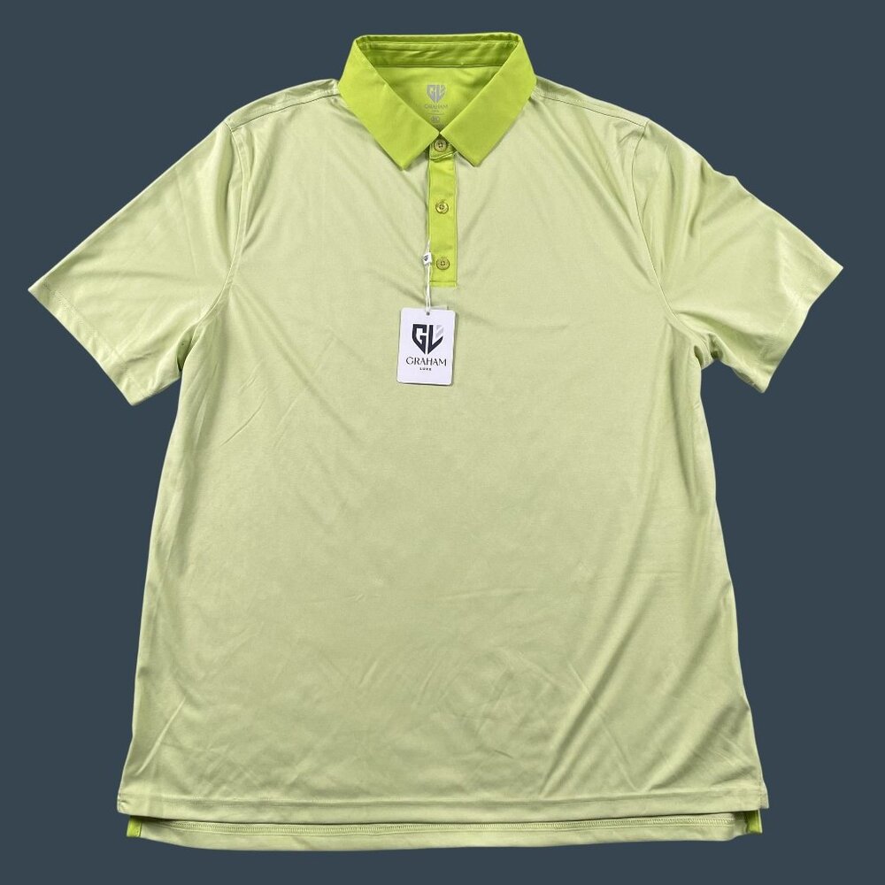 NWT‎ Graham Luxe Golf Polo Shirt Mens XL Limeaid 1764 Hamill